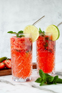Strawberry mocktail drink