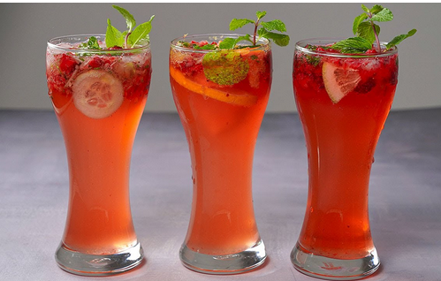 Strawberry mocktail drink