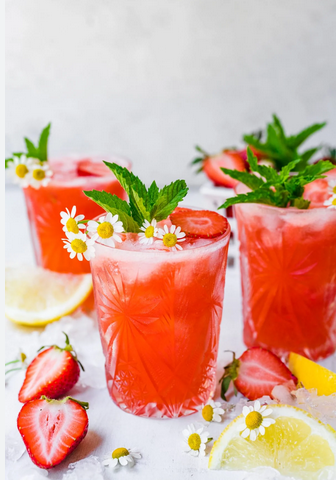 Strawberry mocktail drink